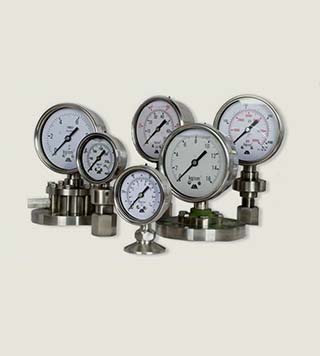 Pressure Gauges- are used to monitor and control pressure – which is often a necessity in industrial processing. Without pressure gauges, industrial processing systems would be both unpredictable and unreliable. Note:  We supply all types of Pressure Gauges.